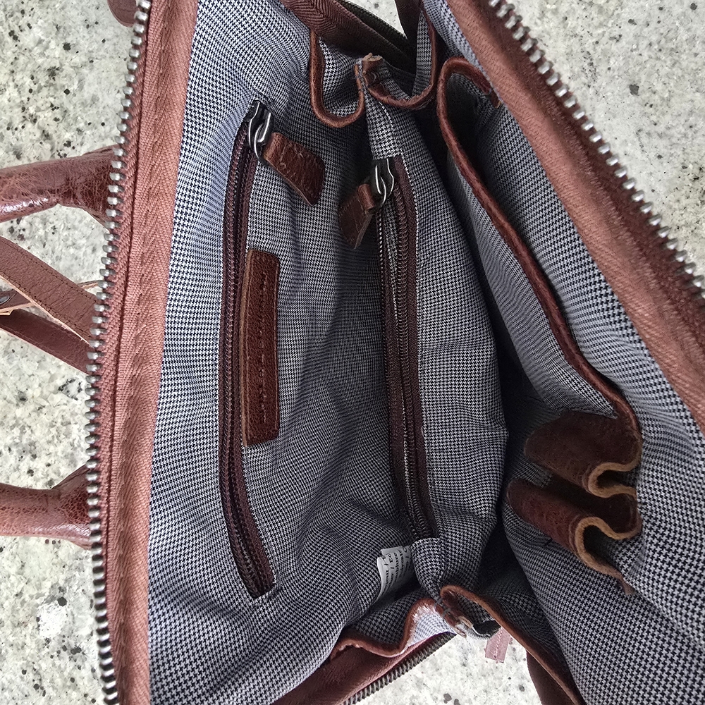 Spikes And Sparrow Brown Leather Backpack Excellent - Picture 6 of 11